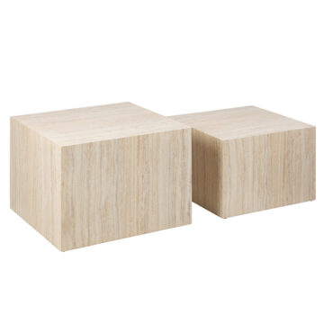 Dice Coffee Table Set | Light Oak Finish