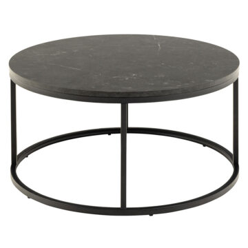 Spiro Black Marble Coffee Table | Black Metal Legs