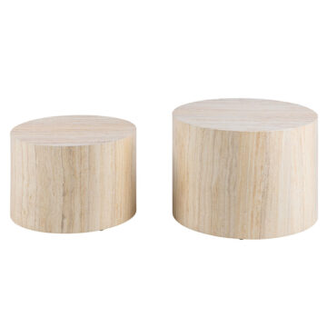 Dice Coffee Table Set in  Light Oak