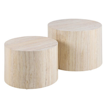 Dice Coffee Table Set in  Light Oak
