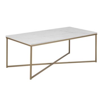 Alisma Coffee Table with White Marble Effect Top
