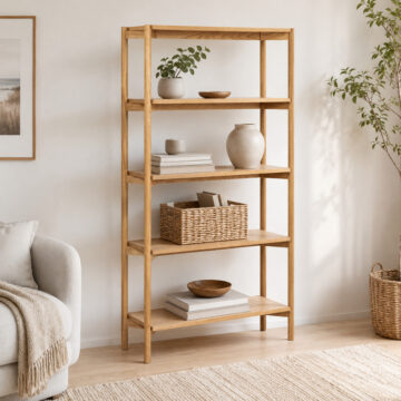 Braidwood bookcase  with 4 shelves in Oak