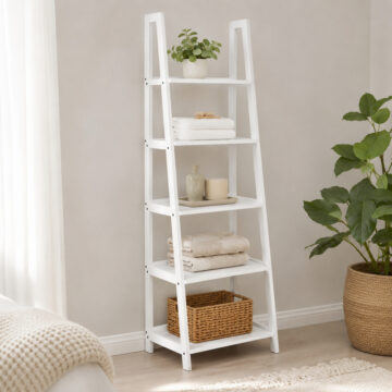 Wally Bookcase with 5 shelves in White