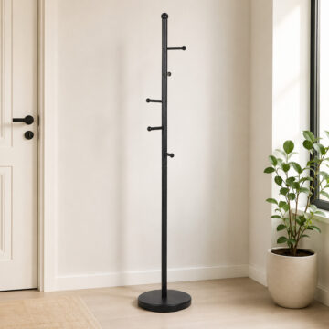 Aspen Coat Hanger, Frame and Base - Mattee Black