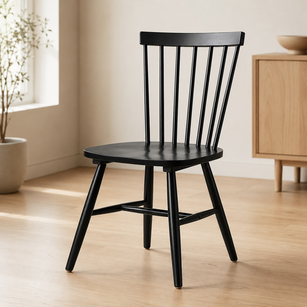 Riano Pair of Black Dining Chairs