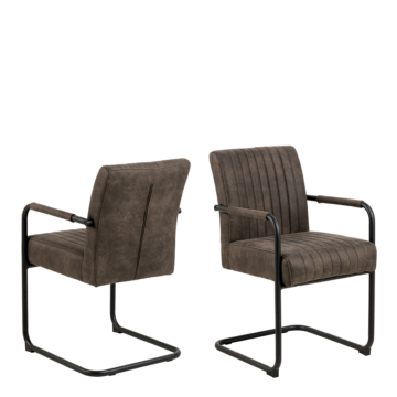Adele Pair of Dining Chairs | Grey Fabric