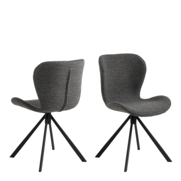 Batilda Pair of Grey Swivel Dining Chairs