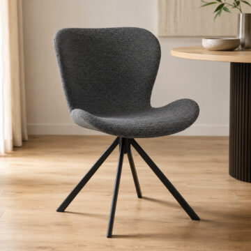 Batilda Pair of Grey Swivel Dining Chairs