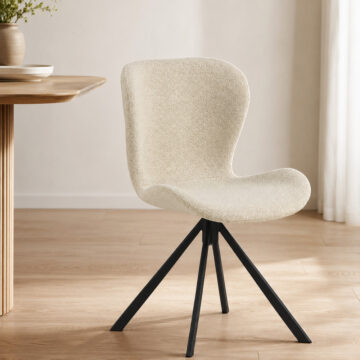 Batilda Pair of Cream Swivel Dining Chairs