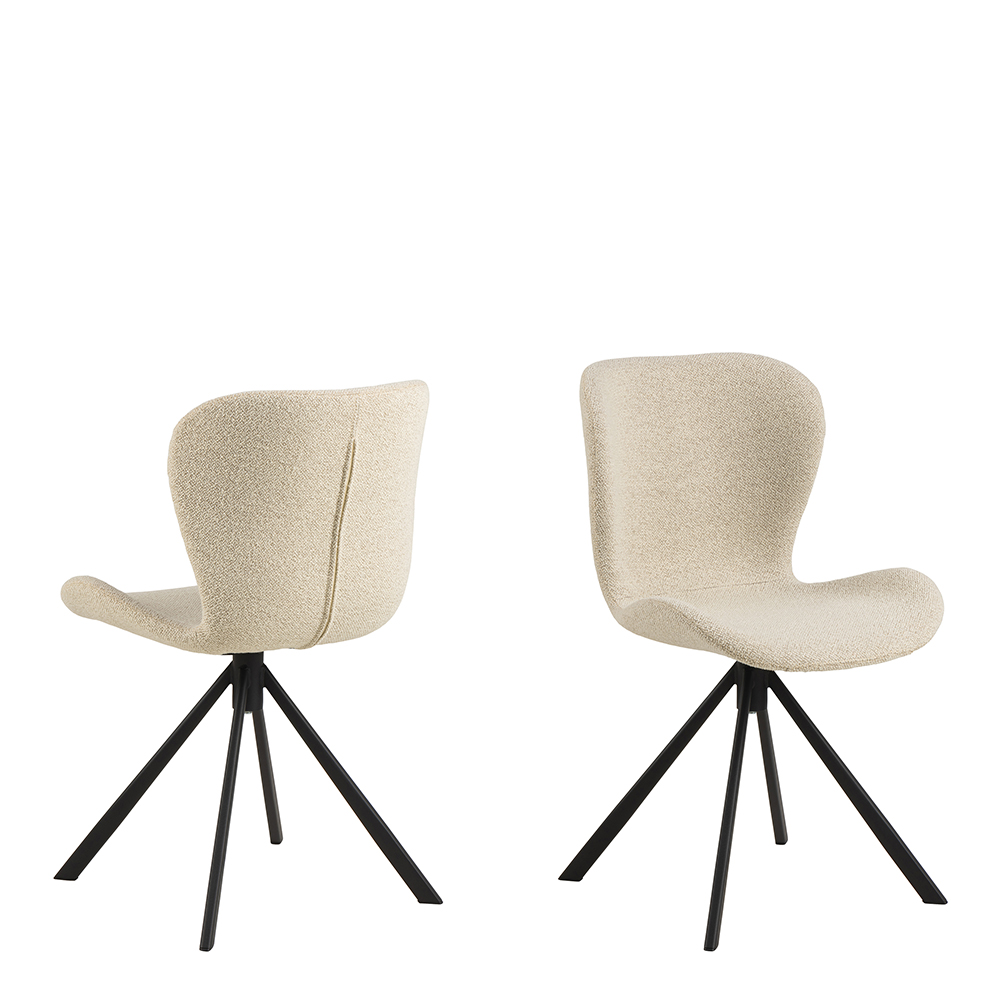 Batilda Pair of Cream Swivel Dining Chairs