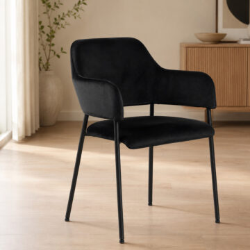 Lima Black Dining Chair | Armrests