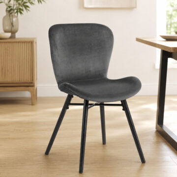 Batilda Pair of Dark Grey Dining Chairs