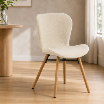Batilda Pair of Cream Dining Chairs | Oak Legs