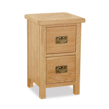 Belmont Oak 2 Drawer Narrow Bedside
