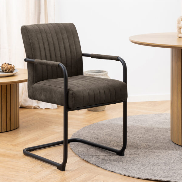 Adele Dining Chair in Grey Fabric Set of 2 | Assembly Required
