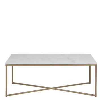 Alisma Coffee Table with White Marble Effect Top