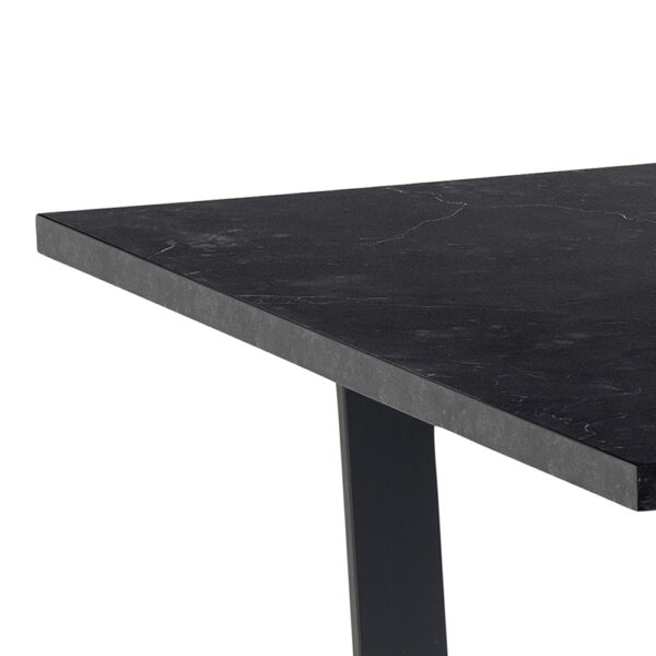 Amble Dining Table with Black Marble Effect Top & Black Legs | Assembly Required