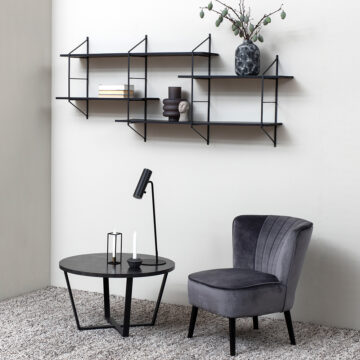 Amble Round Coffee Table | Black Marble Effect Top