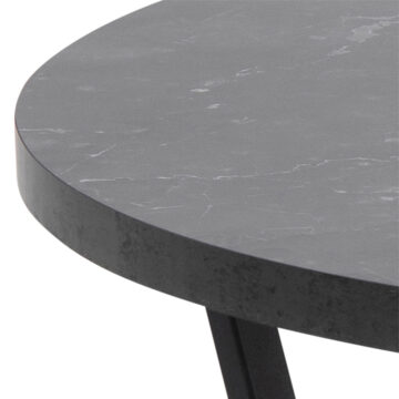 Amble Round Coffee Table | Black Marble Effect Top
