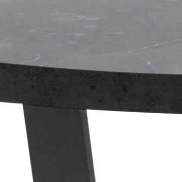 Amble Round Coffee Table | Black Marble Effect Top