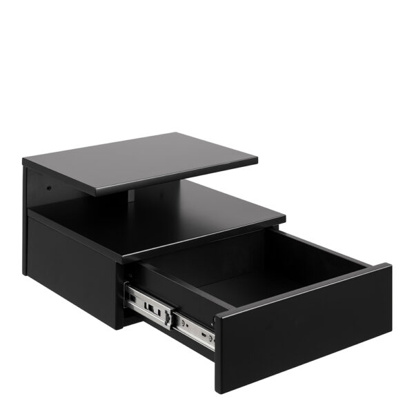 Ashlan Bedside Table with 1 Drawer in Black | Assembly Required