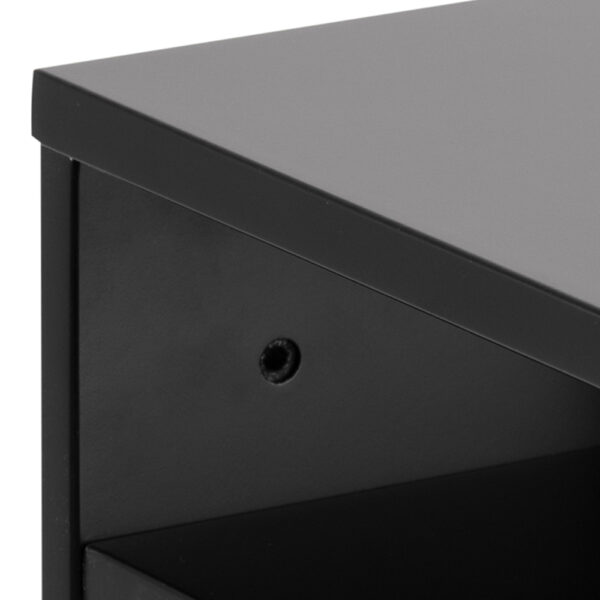 Ashlan Bedside Table with 1 Drawer in Black | Assembly Required