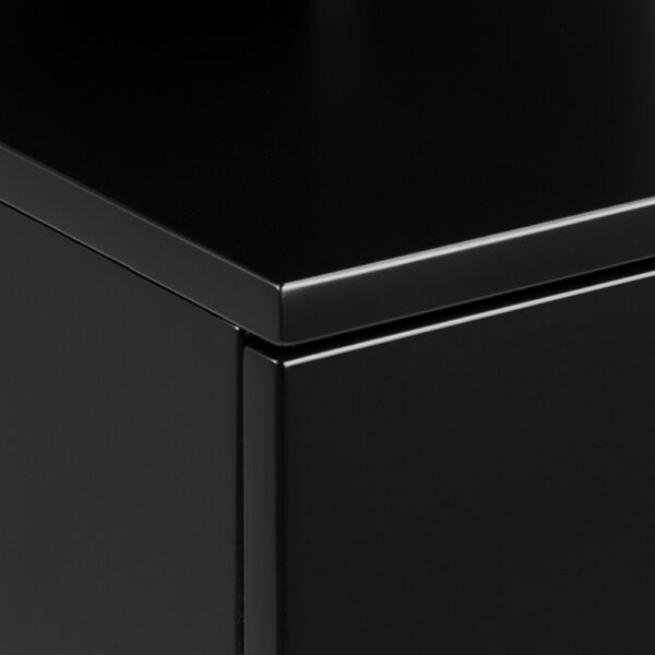 Ashlan Bedside Table with 1 Drawer in Black | Assembly Required