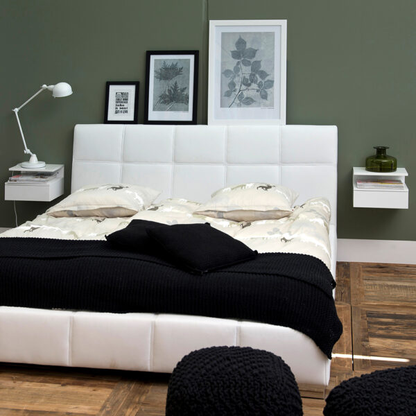 Ashlan Bedside Table with 1 Drawer in White | Assembly Required