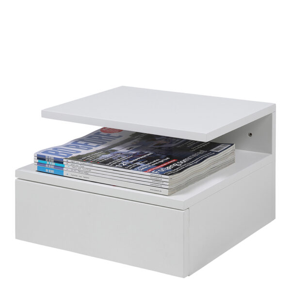 Ashlan Bedside Table with 1 Drawer in White | Assembly Required