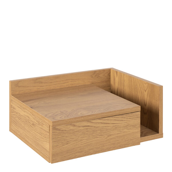 Ashlan Square Bedside Table with 1 Drawers in Oak | Assembly Required