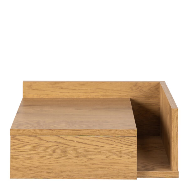 Ashlan Square Bedside Table with 1 Drawers in Oak | Assembly Required