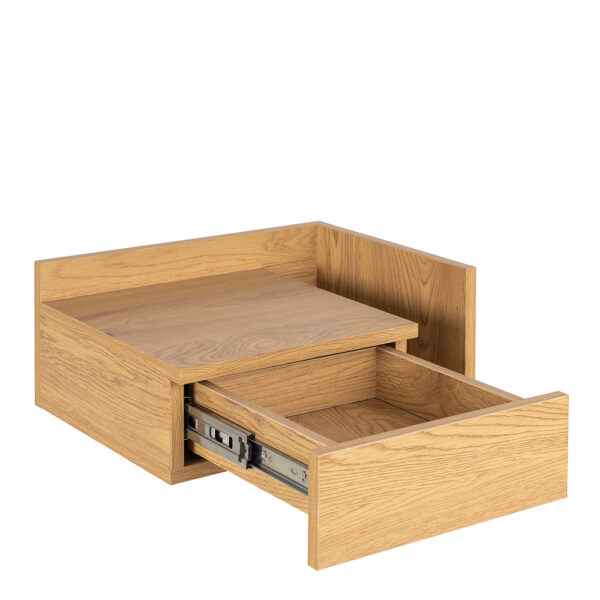 Ashlan Square Bedside Table with 1 Drawers in Oak | Assembly Required