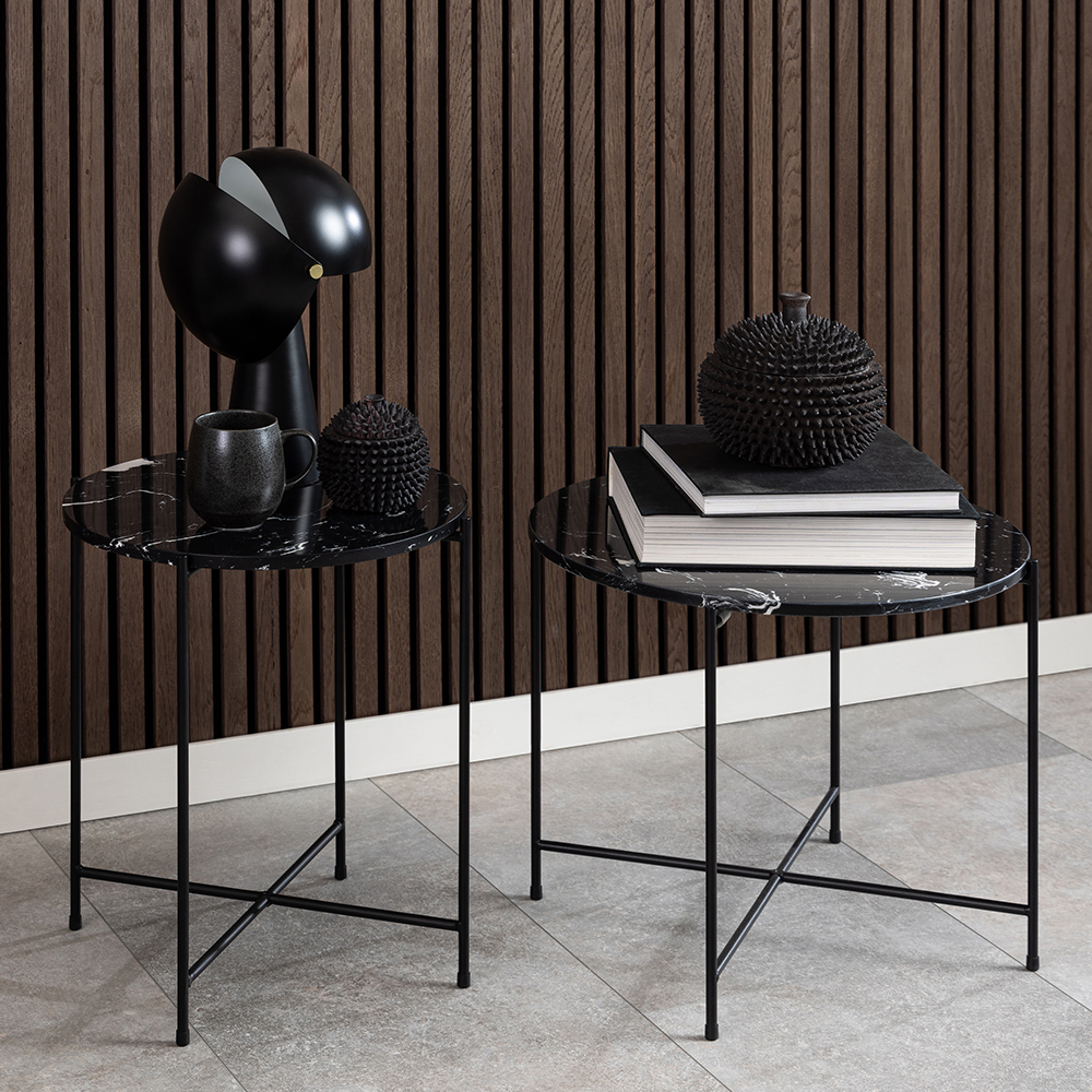 Avila Side Table with Black Marble Effect