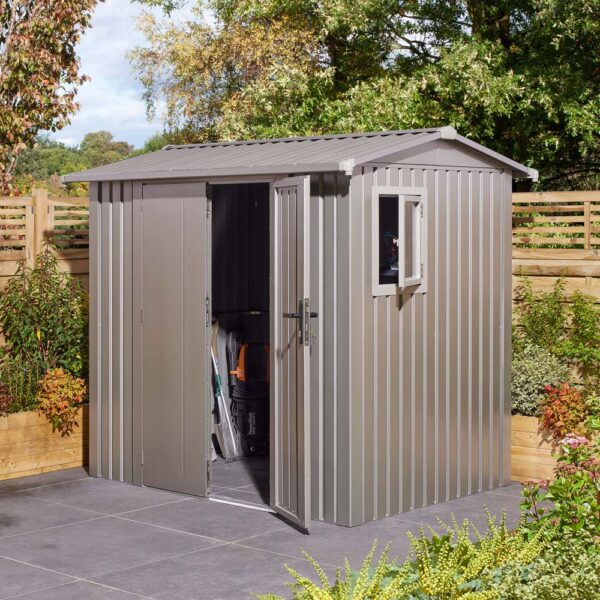 Oakworld Alfresco Brentvale Premium Apex Metal Shed 8x6 | Assembly Required