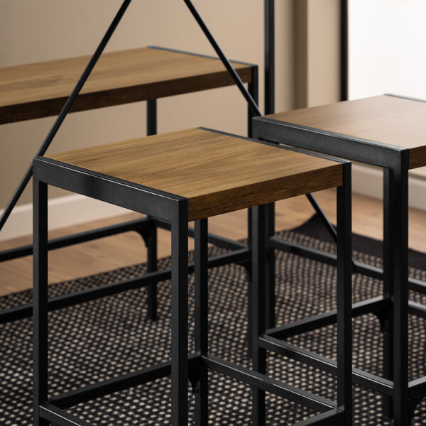 Bahamas Bar Table Set and Black and Oak | Assembly Required