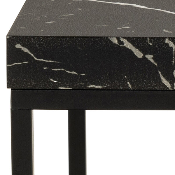 Barossa Coffee Table with Black Marble Marquina Top & Black Steel Base 40cm | Assembly Required