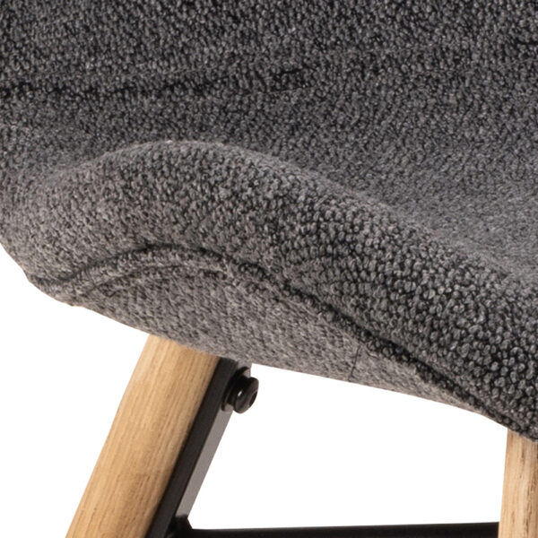 Batilda Dining Chairs with Grey Fabric and Oak Set of 2 | Assembly Required