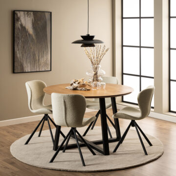 Batilda Pair of Cream Swivel Dining Chairs