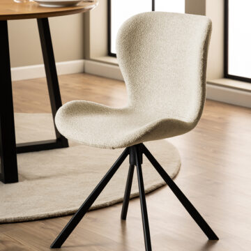 Batilda Pair of Cream Swivel Dining Chairs