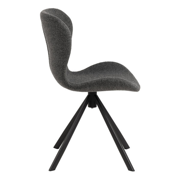Batilda Swivel Dining chairs in Grey Fabic Set of 2 | Assembly Required