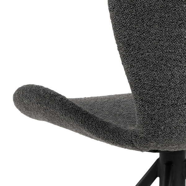 Batilda Swivel Dining chairs in Grey Fabic Set of 2 | Assembly Required