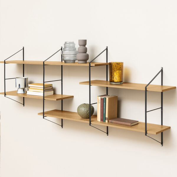 Belfast Wall Unit with 4 Shelves in Oak | Assembly Required