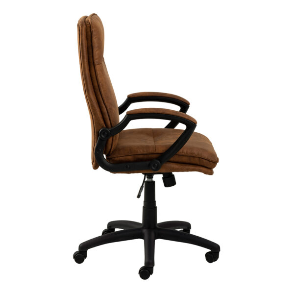Brad Swivel Office/Desk Chair with Armrest in Brown | Assembly Required
