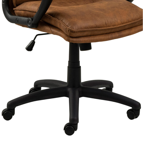 Brad Swivel Office/Desk Chair with Armrest in Brown | Assembly Required