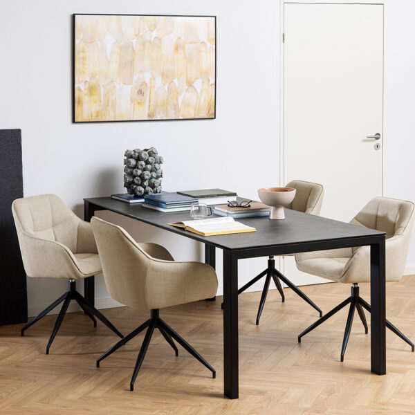 Brentford Dining Table in Matte Black | Assembly Required