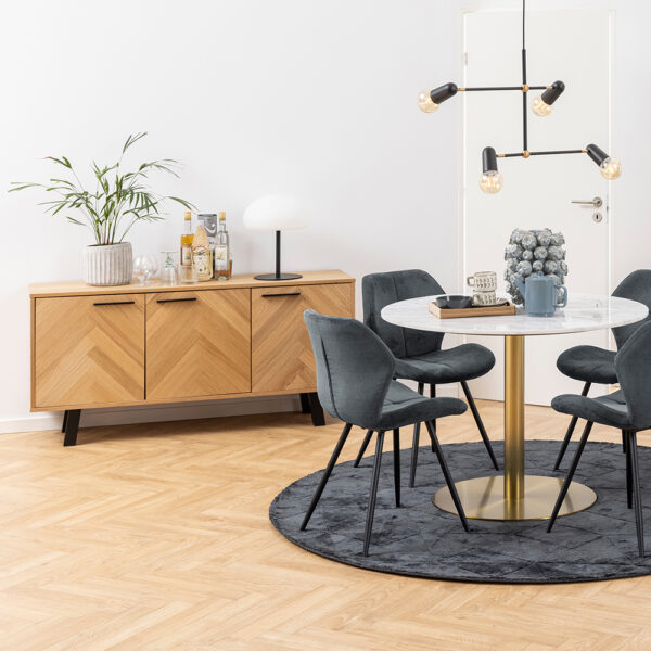 Brighton 3 Door Sideboard in Oak with Herringbone Effect | Assembly Required