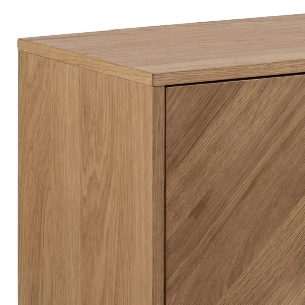 Brighton 3 Door Sideboard in Oak with Herringbone Effect | Assembly Required