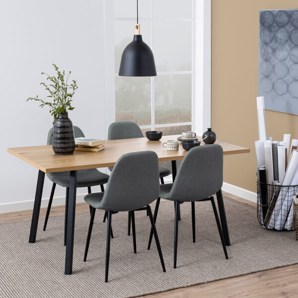 Cenny Dining Table in Oak & Black | Assembly Required