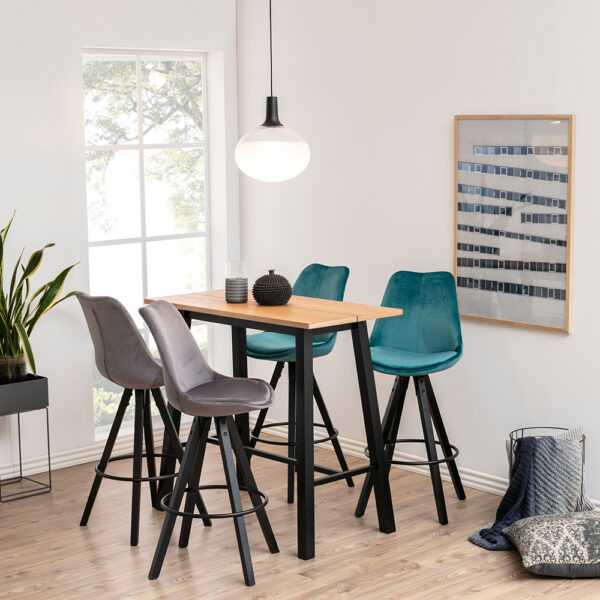 Chara Bar Table in Black & Oak | Assembly Required