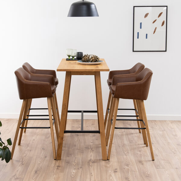 Chara Bar Table in Oak | Assembly Required